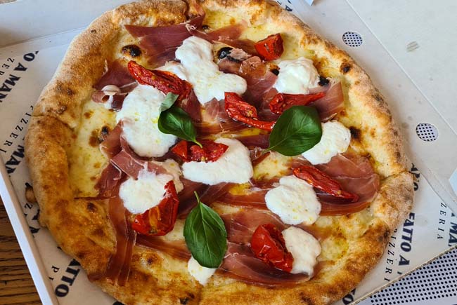 Parma Fatto a Mano pizza at UnBarred Taproom